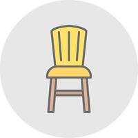 Dining Chair Line Filled Light Icon vector