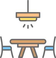 Dinner Table Line Filled Light Icon vector