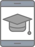 Graduation Line Filled Light Icon vector
