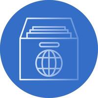 Global Archive Flat Bubble Icon vector