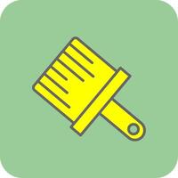 Paint Brush Filled Yellow Icon vector