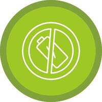 No Battery Line Multi Circle Icon vector
