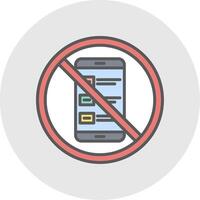 Prohibited Sign Line Filled Light Icon vector