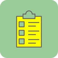 Survey List Filled Yellow Icon vector