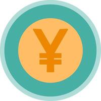 Yen Coin Flat Multi Circle Icon vector