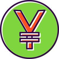 Yen Coin filled Design Icon vector