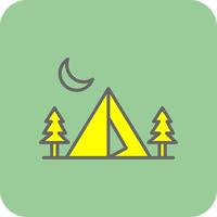 Camping Zone Filled Yellow Icon vector