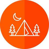 Camping Zone Line Yellow White Icon vector