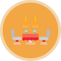 Dining Table Flat Multi Circle Icon vector