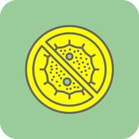 bacterias lleno amarillo icono vector