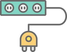 Extension Cable Line Filled Light Icon vector