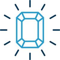 Gem Line Blue Two Color Icon vector