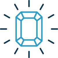 Gem Line Blue Two Color Icon vector