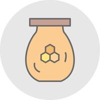 Honey Jar Line Filled Light Icon vector