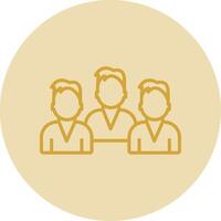 Group Team Line Yellow Circle Icon vector