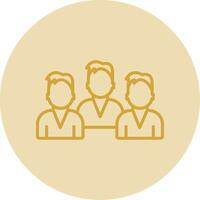 Group Team Line Yellow Circle Icon vector