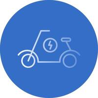 Scooter Flat Bubble Icon vector