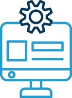 Web Administrator Line Blue Two Color Icon vector