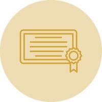 Diploma Line Yellow Circle Icon vector