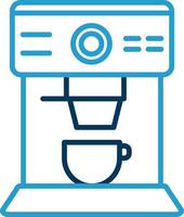 Coffee Machine Line Blue Two Color Icon vector