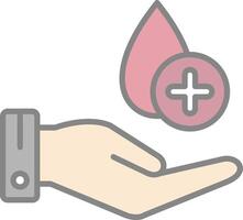 donar sangre línea lleno ligero icono vector
