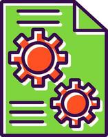 Cogwheels filled Design Icon vector