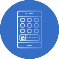 Mobile Gradient Line Circle Icon vector