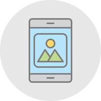 Mobile Application Line Filled Light Icon vector