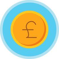 Pounds Flat Multi Circle Icon vector