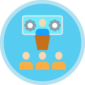 Workshop Flat Multi Circle Icon vector