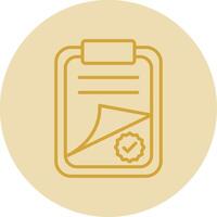 Clipboard Line Yellow Circle Icon vector