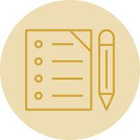 Contract Paper Line Yellow Circle Icon vector