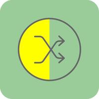 Shuffle Filled Yellow Icon vector