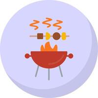 Skewer Flat Bubble Icon vector