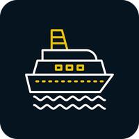 Ship Line Red Circle Icon vector