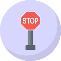 Stop Sign Flat Bubble Icon vector