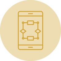 Algorithm Line Yellow Circle Icon vector