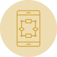 Algorithm Line Yellow Circle Icon vector