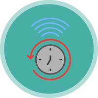 Clock Flat Multi Circle Icon vector