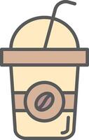 Latte Line Filled Light Icon vector