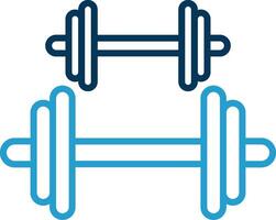 Dumbbell Line Blue Two Color Icon vector