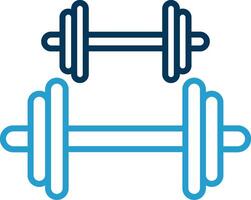 Dumbbell Line Blue Two Color Icon vector