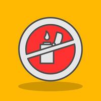 No Lighter Filled Shadow Icon vector
