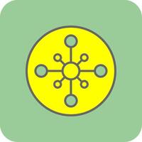 Network Hub Filled Yellow Icon vector