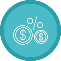 Percentage Line Multi Circle Icon vector