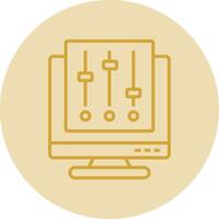 Sliders Line Yellow Circle Icon vector