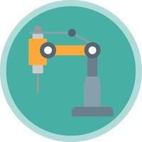 Robot Arm Flat Multi Circle Icon vector