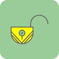 Unlock Filled Yellow Icon vector