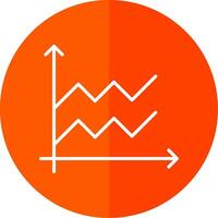 Area Graph Line Yellow White Icon vector