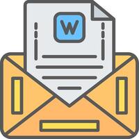 Envelope Line Filled Light Icon vector